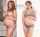 9886Z (Gray) Bella Lace Deep V Flexiwire Maternity & Nursing Bra