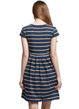 1605XW Stripes Maternity & Nursing Tea Dress - Black/white