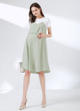 211016G 2 in 1 Maternity & Nursing Splicing Dress