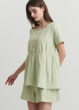 251616G1 Crinkle Cotton Maternity & Nursing Pyjama Set