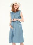 221006B6 Button-Through Sleeveless Maternity & Nursing Dress
