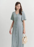 251002B4 Elegant V-Neck Maternity & Nursing Dress