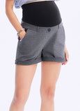 201509Z3 Stretchy Maternity Shorts With Roll Up Cuff