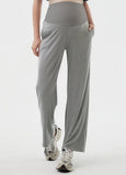 241531Z1 Pleated Maternity Straight Leg Pants - Silver