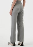 241531Z1 Pleated Maternity Straight Leg Pants - Silver