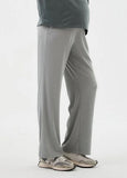 241531Z1 Pleated Maternity Straight Leg Pants - Silver