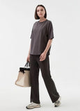 241531Z3 Pleated Maternity Straight Leg Pants - Charcoal