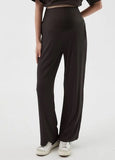 241531Z3 Pleated Maternity Straight Leg Pants - Charcoal