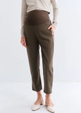 242527C4 Split-Hem Maternity Pants - Taupe