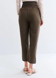 242527C4 Split-Hem Maternity Pants - Taupe