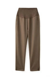 242527C4 Split-Hem Maternity Pants - Taupe