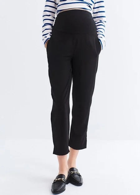 242527X1 Split-Hem Maternity Pants - Black