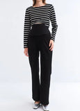 242531X1 Knit Maternity Straight Leg Pants - Black