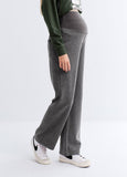 242531Z3 Knit Maternity Straight Leg Pants - Charcoal