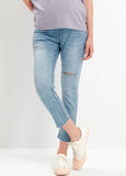 221510B1 Raw Hem Maternity Slim Jeans