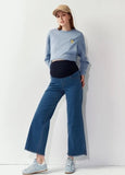 252534B6 Denim Maternity Wide Leg Jeans - Blue