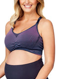 180823BP Seamless Antibacterial Maternity & Nursing Sports Bra - Blue/Purple