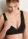 250825X1 Ultra Silky Crossover Sleeping & Nursing Bra - Black