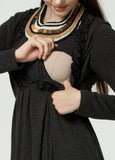 1265X Ruffled V-Neck Breastfeeding Dress