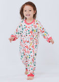 202727D BABY LONG SLEEVE JUMPSUIT - ZOO/ TROPICAL PARADISE