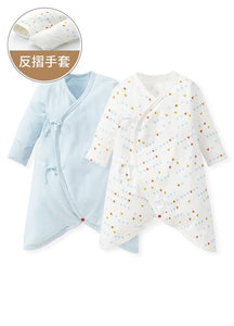 210712B Newborn Cotton Long Sleeve Romper 2 Pack