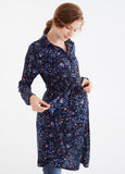 192065B Maternity & Nursing Printed Shirt Dress
