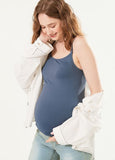 220820B Bra Top Antibacterial Spaghetti Strap Maternity Vest - Periwinkle