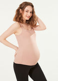 220820D Bra Top Antibacterial Spaghetti Strap Maternity Vest - Dusty Pink
